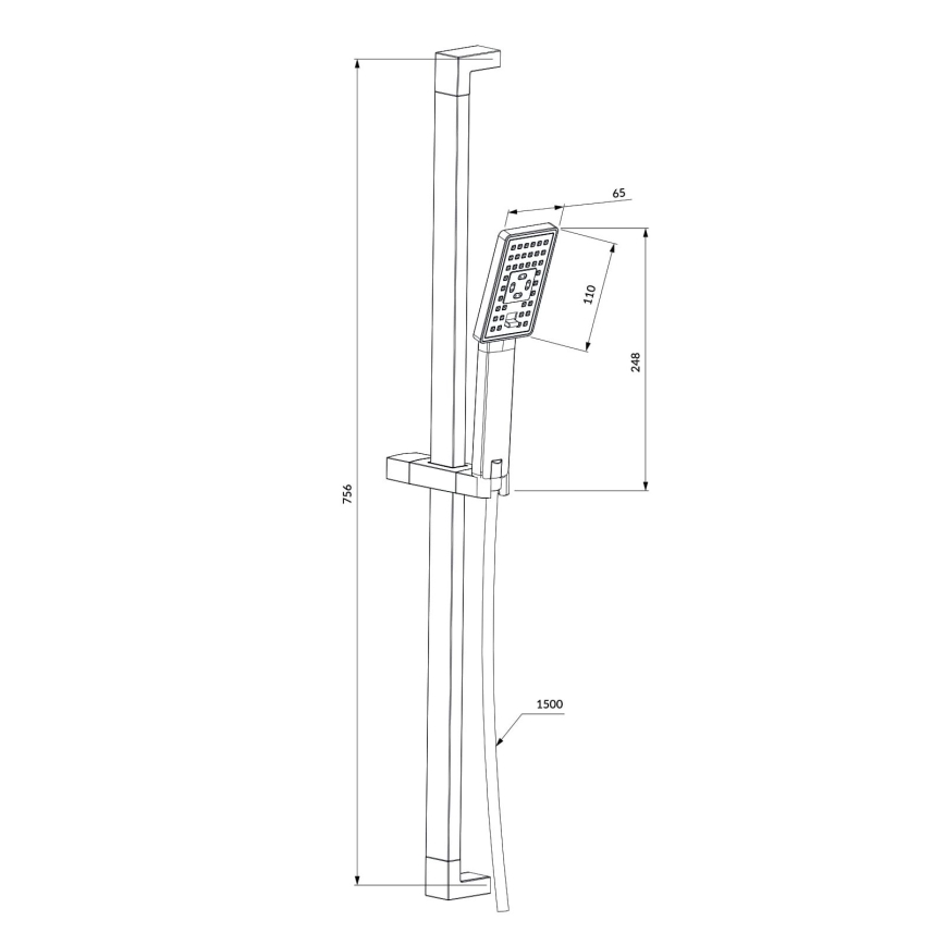 OMNIRES JIMJIM-SCR - Duschset JIMJIM blank krom