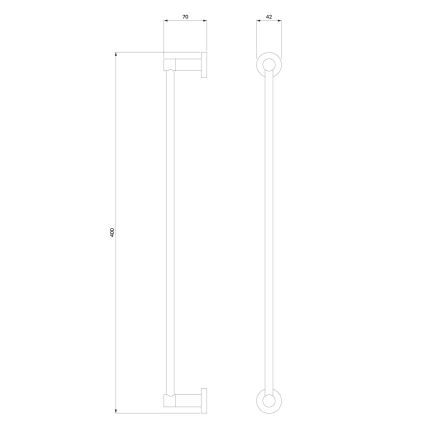 OMNIRES MP60214BL - Handdukshängare för vägg MODERN PROJECT 40 cm matt svart