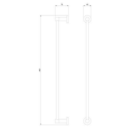 OMNIRES MP60216CR - Handdukshängare för vägg MODERN PROJECT 60 cm skinande krom