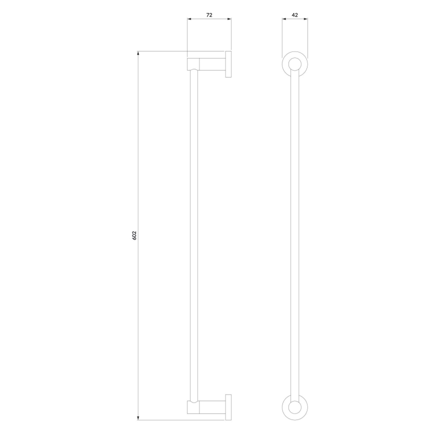 OMNIRES MP60216CR - Handdukshängare för vägg MODERN PROJECT 60 cm skinande krom