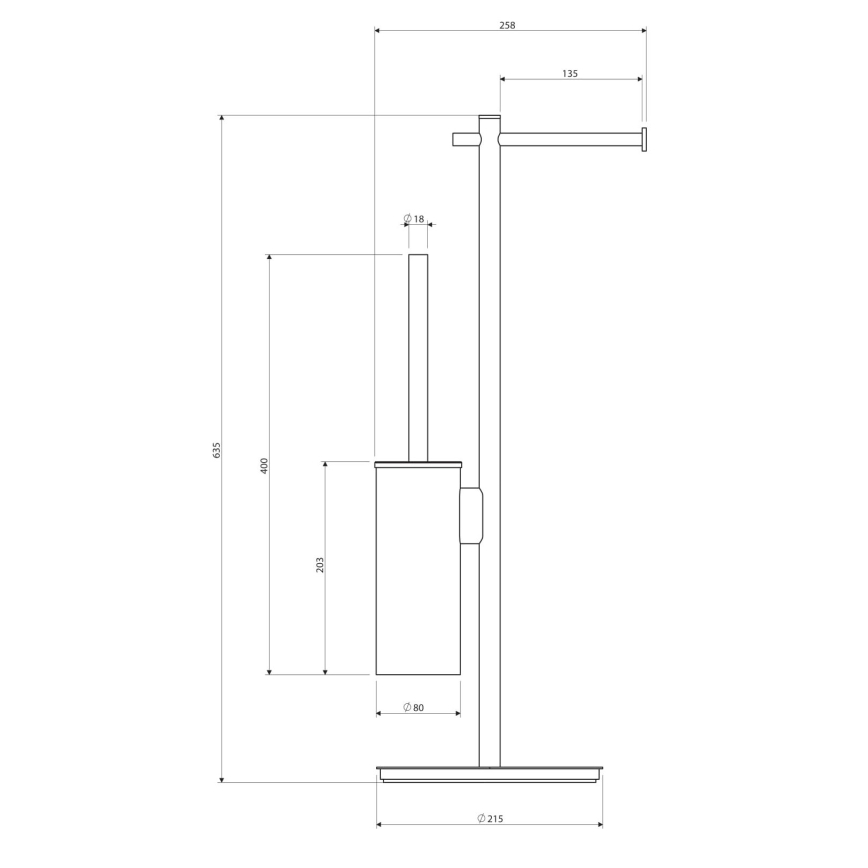 OMNIRES MP60810CR - Hållare för toalettpapper och toalettborstar MODERN PROJECT skinande krom