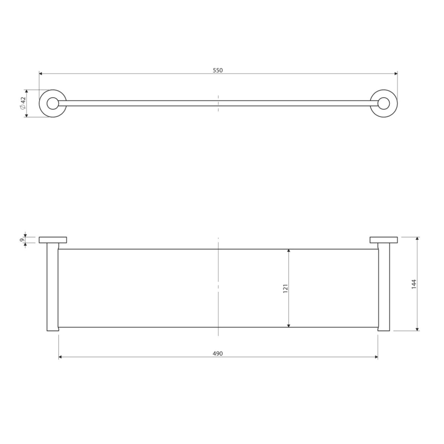 OMNIRES MP60930CR - Vägghylla MODERN PROJECT 55 cm skinande krom