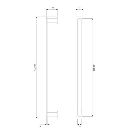 OMNIRES NL80214CR - Handdukshängare för vägg NELSON 42 cm skinande krom