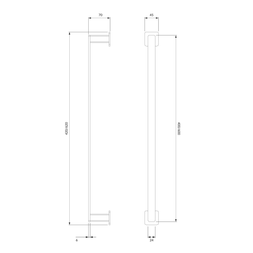 OMNIRES NL80214CR - Handdukshängare för vägg NELSON 42 cm skinande krom