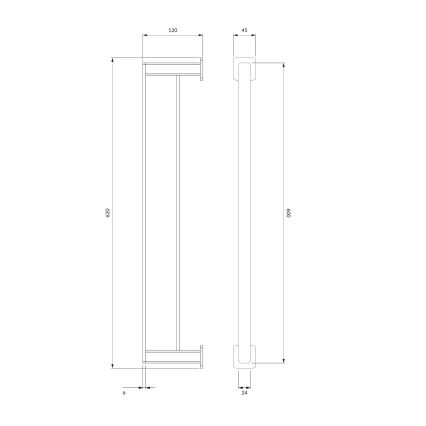 OMNIRES NL80226CR - Väggmonterad handdukshängare NELSON 62 cm blank krom