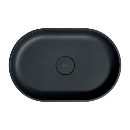OMNIRES OVOUNBLV - Tvättställ för bänkskiva OVO 55x36 cm dolomit/matt svart lava