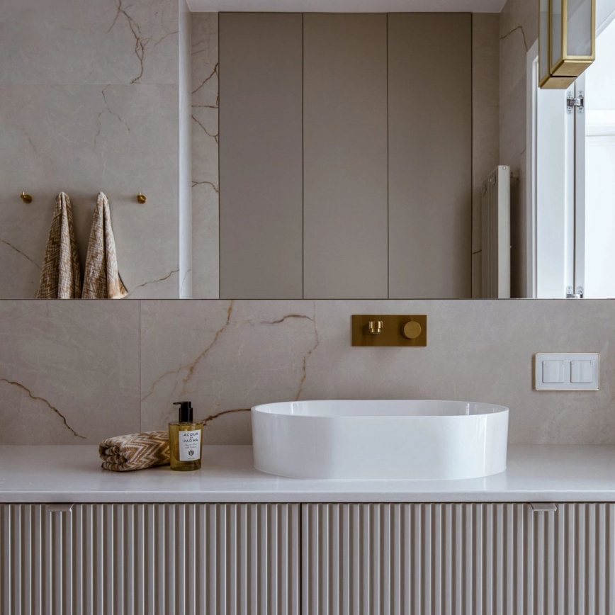 OMNIRES OVOUNBP - Bänkskiva tvättställ OVO 55x36 cm dolomit/glansig vit