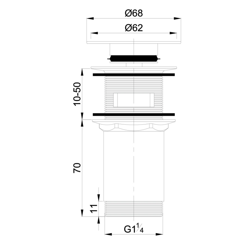 OMNIRES P706CR - Tvättställsavlopp CLICK-CLACK diameter 6,8 cm skinande krom
