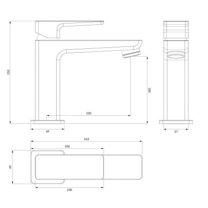 OMNIRES PM7410IN - Tvättställsblandare PARMA 15 cm borstad nickel