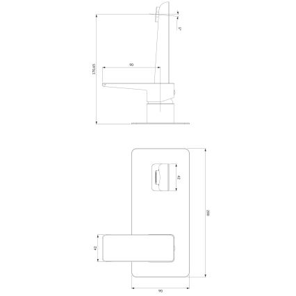 OMNIRES PM7415BL - Tvättställsblandare för infällt montage PARMA matt svart