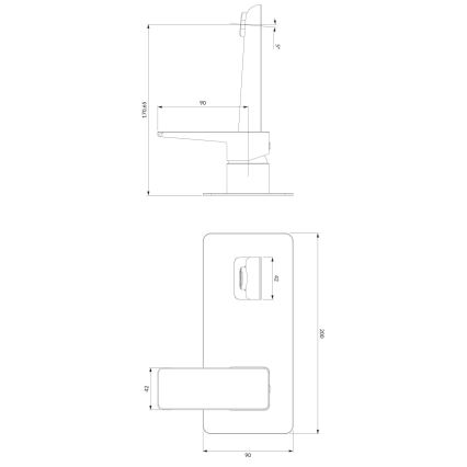 OMNIRES PM7415CR - Tvättställsblandare för infällnad PARMA blank krom