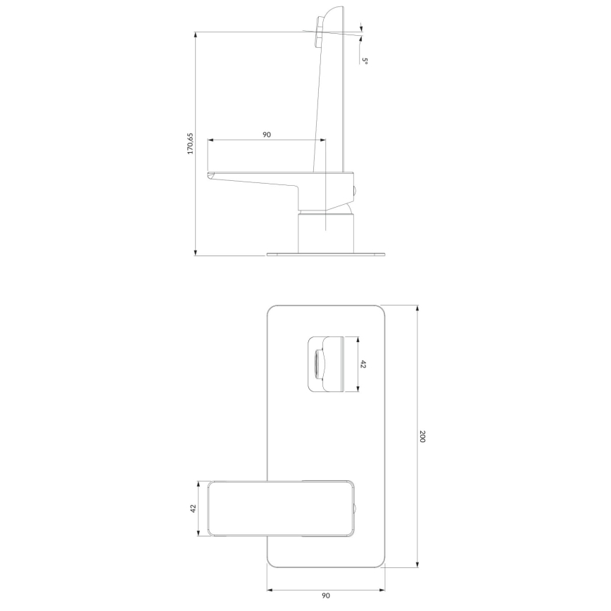 OMNIRES PM7415CR - Tvättställsblandare för infällnad PARMA blank krom