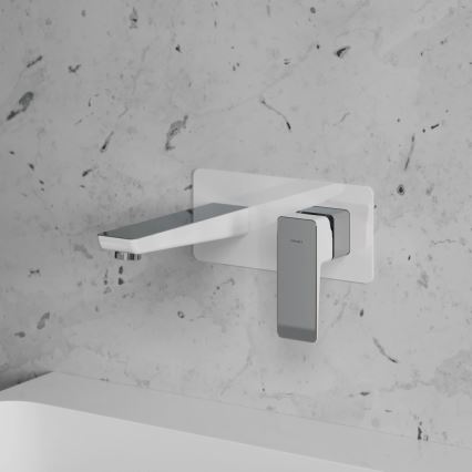 OMNIRES PM7415CRB - Tvättställsblandare för infällnad PARMA blank krom/vit