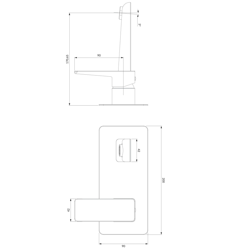 OMNIRES PM7415CRB - Tvättställsblandare för infällnad PARMA blank krom/vit