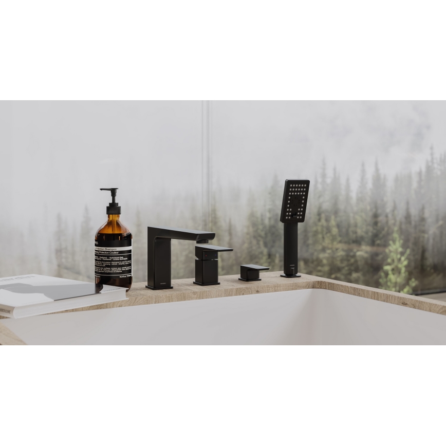 OMNIRES PM7432BL - Kran till badkar 4-hål PARMA matt svart