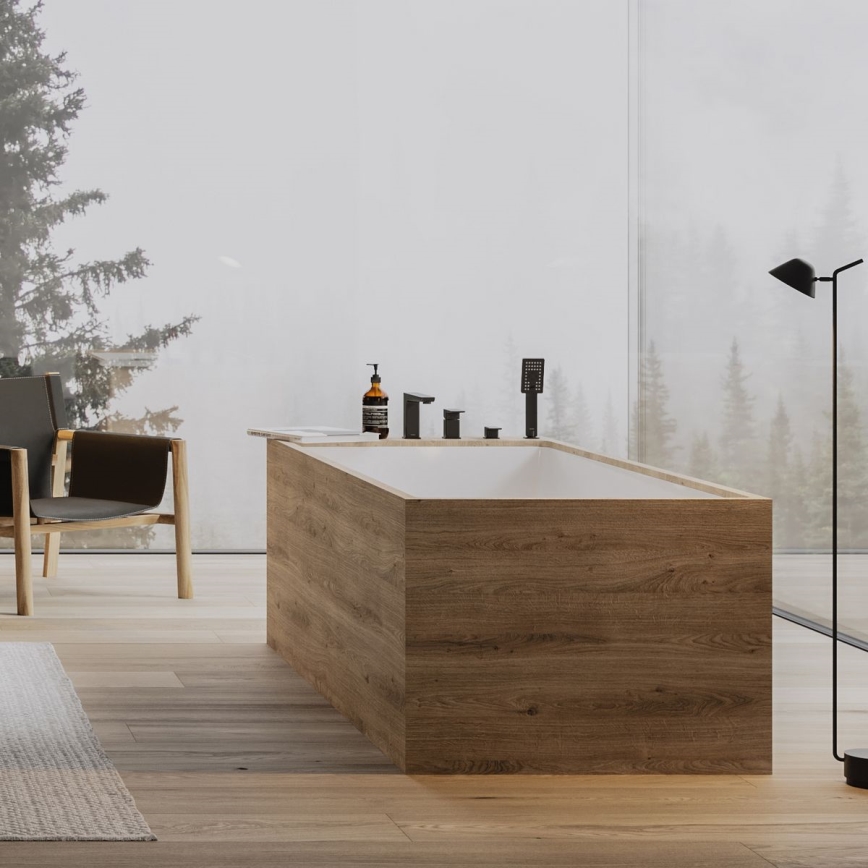 OMNIRES PM7432BL - Kran till badkar 4-hål PARMA matt svart