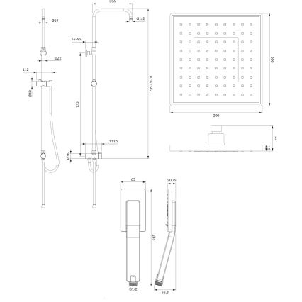 OMNIRES SYSJIMJIMBL - Duschset JIMJIM matt svart