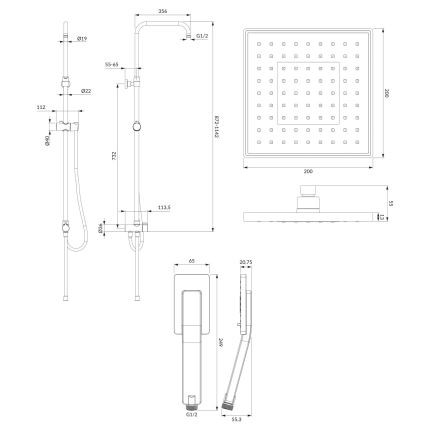 OMNIRES SYSJIMJIMCR - Duschset JIMJIM blank krom