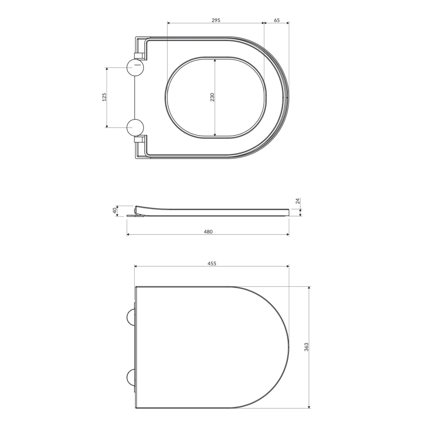 OMNIRES TAMPADEBP - Toalettsits SoftClose TAMPA duroplast/glänsande vit