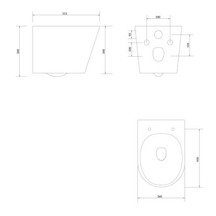 OMNIRES TAMPAMWBP - Vägghängt WC med SoftClose-sits TAMPA, keramik/blank vit