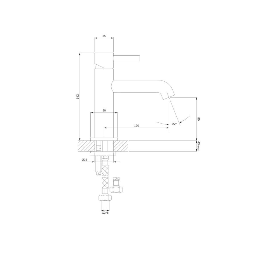 OMNIRES Y1210NGR - Kran till handfat Y 16,2 cm borstad grafit