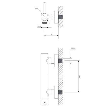 OMNIRES Y1240BL - Dushkran Y halv-matt svart