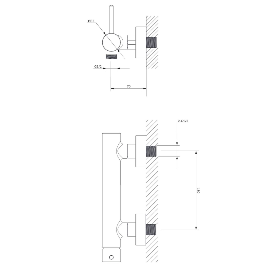OMNIRES Y1240BL - Dushkran Y halv-matt svart