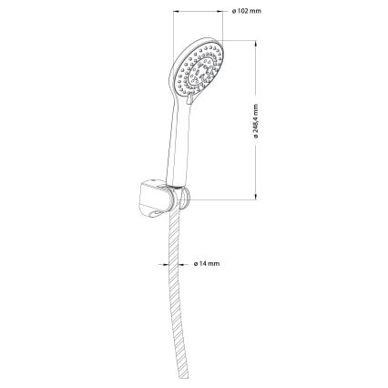 OMNIRES YOSEMITE-PCR - Duschset YOSEMITE blank krom