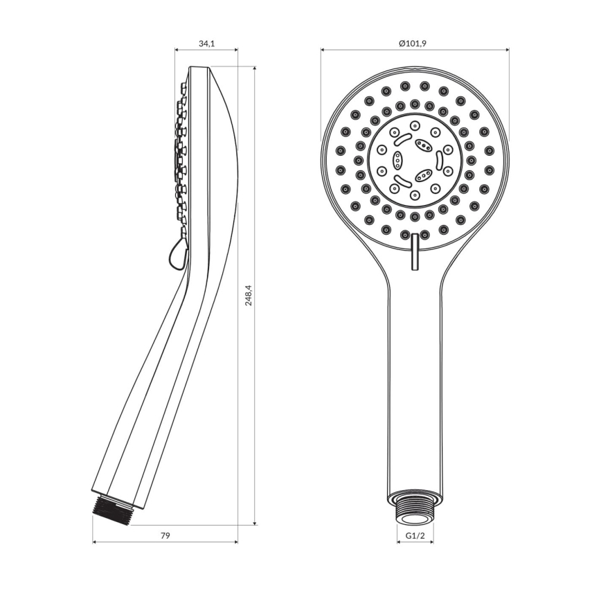 OMNIRES YOSEMITE-RCR - Handhållen dush YOSEMITE skinande krom