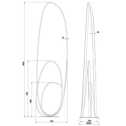 Ondaluce - dimbar LED-golvlampa GOLDEN LED/45W/230V guld