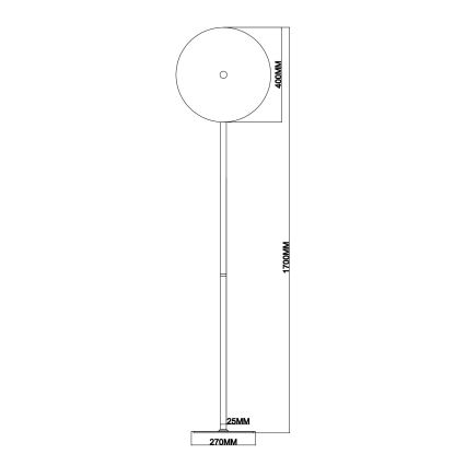Ondaluce - dimbar LED-golvlampa JOKEY LED/15W/230V, 170 cm, guld/klart