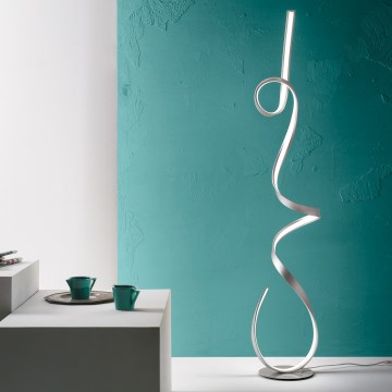 Ondaluce - Dimbar LED-golvlampa LUMEN LED/30W/230V silverfärgad