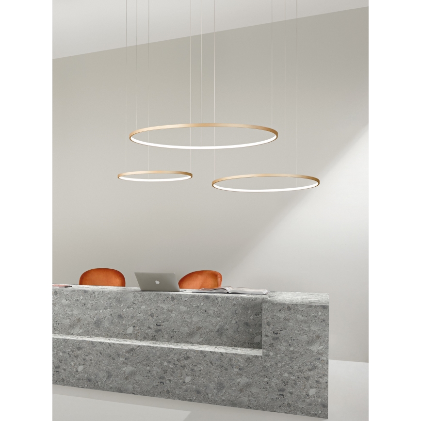 Ondaluce - Dimbar LED-ljuskrona på vajer SOEL LED/47W/230V Ø 100 cm i guld