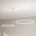 Ondaluce - Dimbar LED-pendel med kabel SOEL LED/28W/230V + LED/38W 3000/4000K Ø 80/60 cm vit