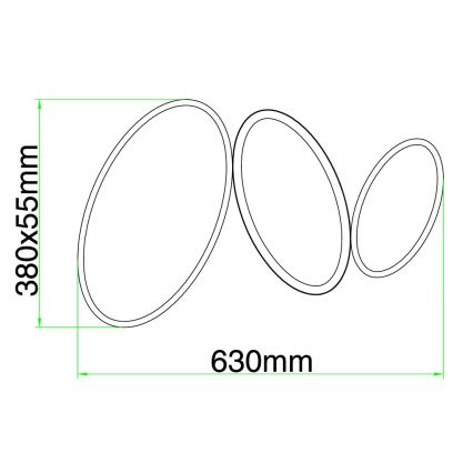 Ondaluce - dimbar LED-taklampa RICE LED/25W/230V 38x63 cm guldig