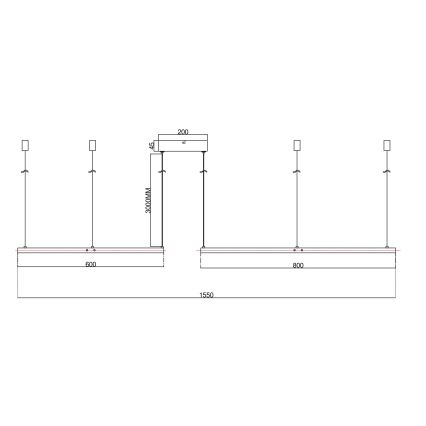 Ondaluce - LED-dimmbar pendellampa på vajer SOEL LED/28W/230V + LED/38W Ø 80/60 cm guld