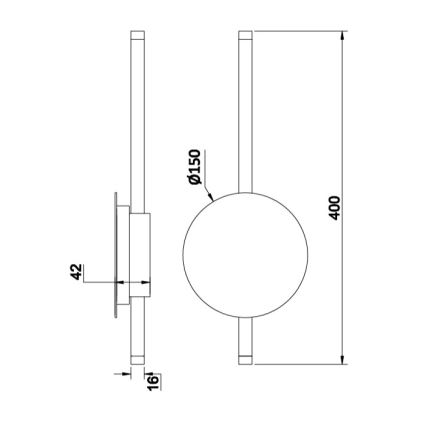 Ondaluce - Dimbar väggarmatur JAMES LED/16W/230V svart