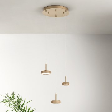 Ondaluce – Dimbart LED-hänglampa på kabel NINA, LED/24W/230V, Ø 35 cm, guld