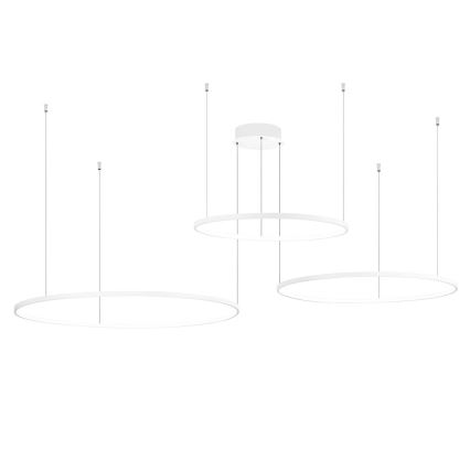 Ondaluce - Dimmbar LED-pendel på vajer SOEL LED/28W/230V + LED/38W + LED/47W 3000/4000K Ø 100/80/60 cm vit