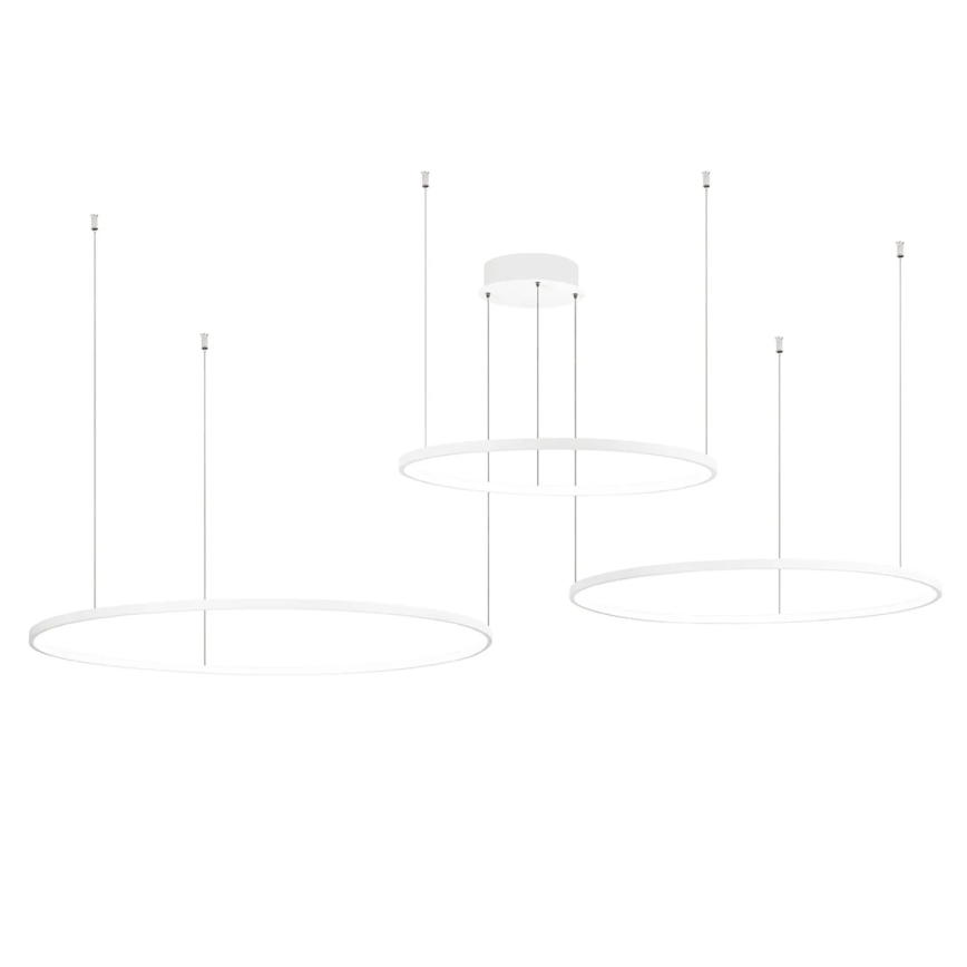 Ondaluce - Dimmbar LED-pendel på vajer SOEL LED/28W/230V + LED/38W + LED/47W 3000/4000K Ø 100/80/60 cm vit