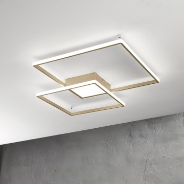 Ondaluce - Dimbart LED-takarmatur DOWEL LED/46W/230V 55x55 cm guld