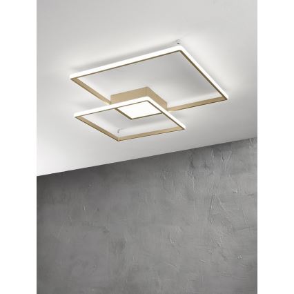 Ondaluce - Dimbart LED-takarmatur DOWEL LED/46W/230V 55x55 cm guld