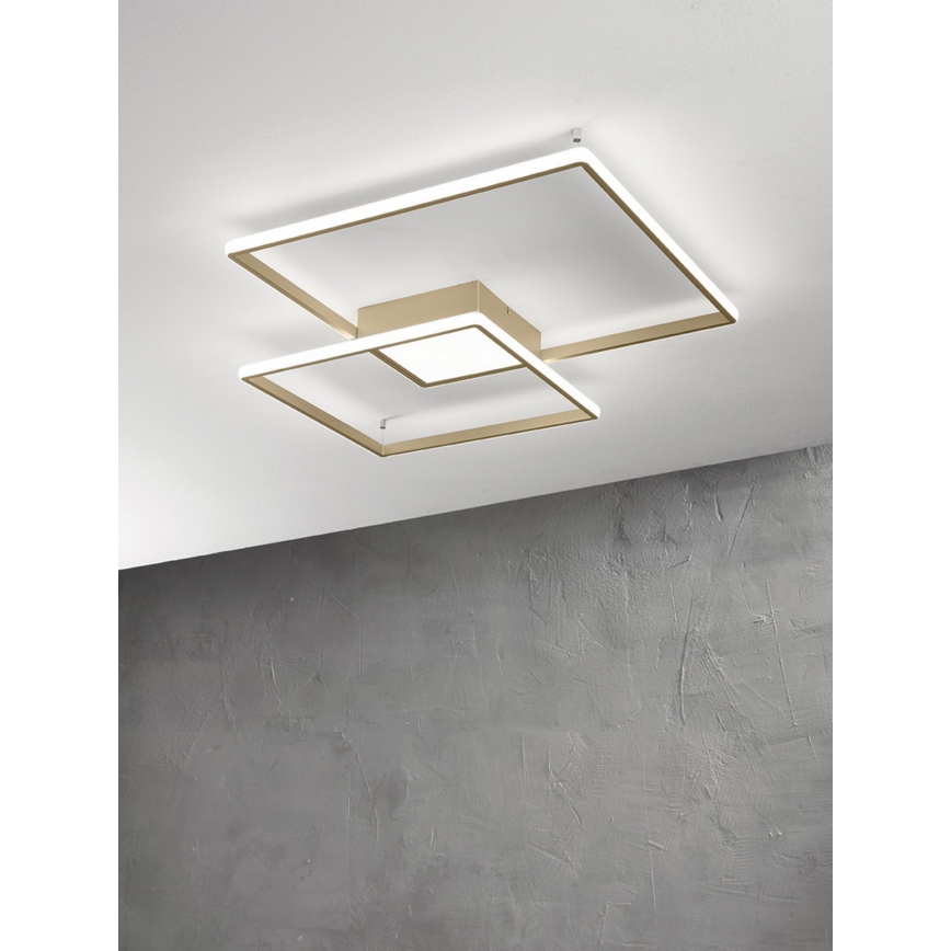 Ondaluce - Dimbart LED-takarmatur DOWEL LED/46W/230V 55x55 cm guld