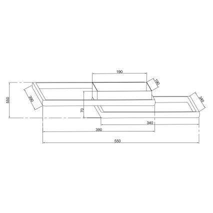 Ondaluce - Dimbart LED-takarmatur DOWEL LED/46W/230V 55x55 cm guld
