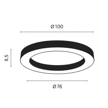 Ondaluce - Dimbart LED-takarmatur GLOBUS LED/80W/230V 3000/4000K Ø 100 cm svart