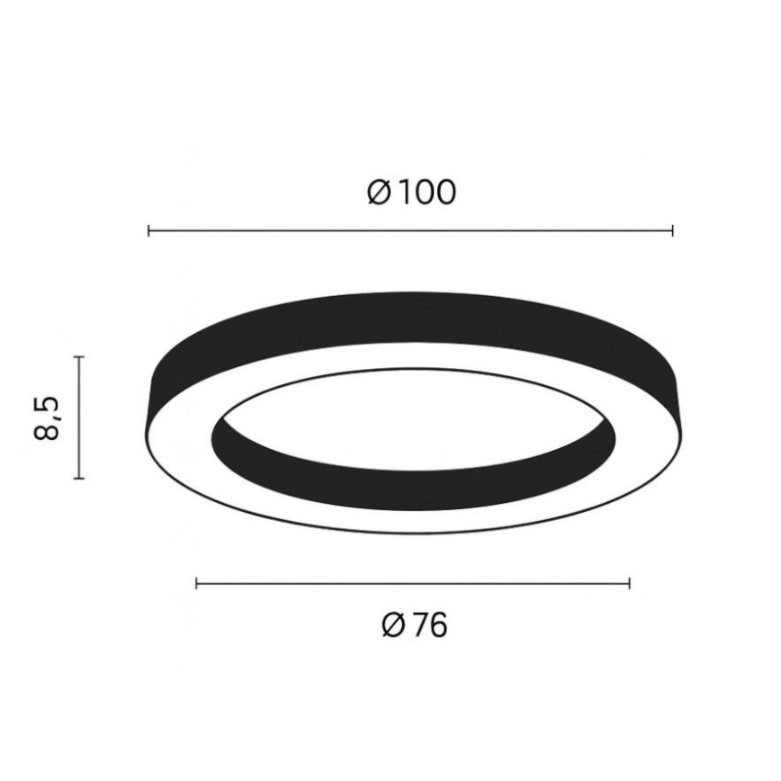 Ondaluce - Dimbart LED-takarmatur GLOBUS LED/80W/230V 3000/4000K Ø 100 cm svart