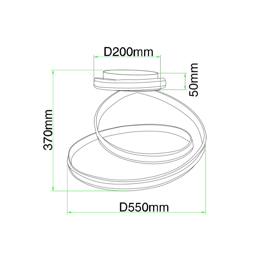 Ondaluce - Dimbart LED-takarmatur VUELTA LED/37W/230V Ø 55 cm vit