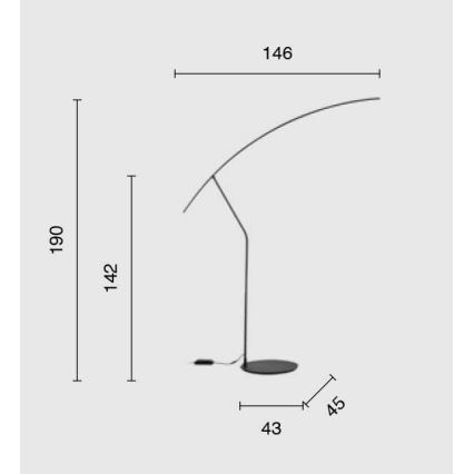 Ondaluce - Dimmbar LED-golvlampa FOLAGA LED/30W/230V 190 cm svart
