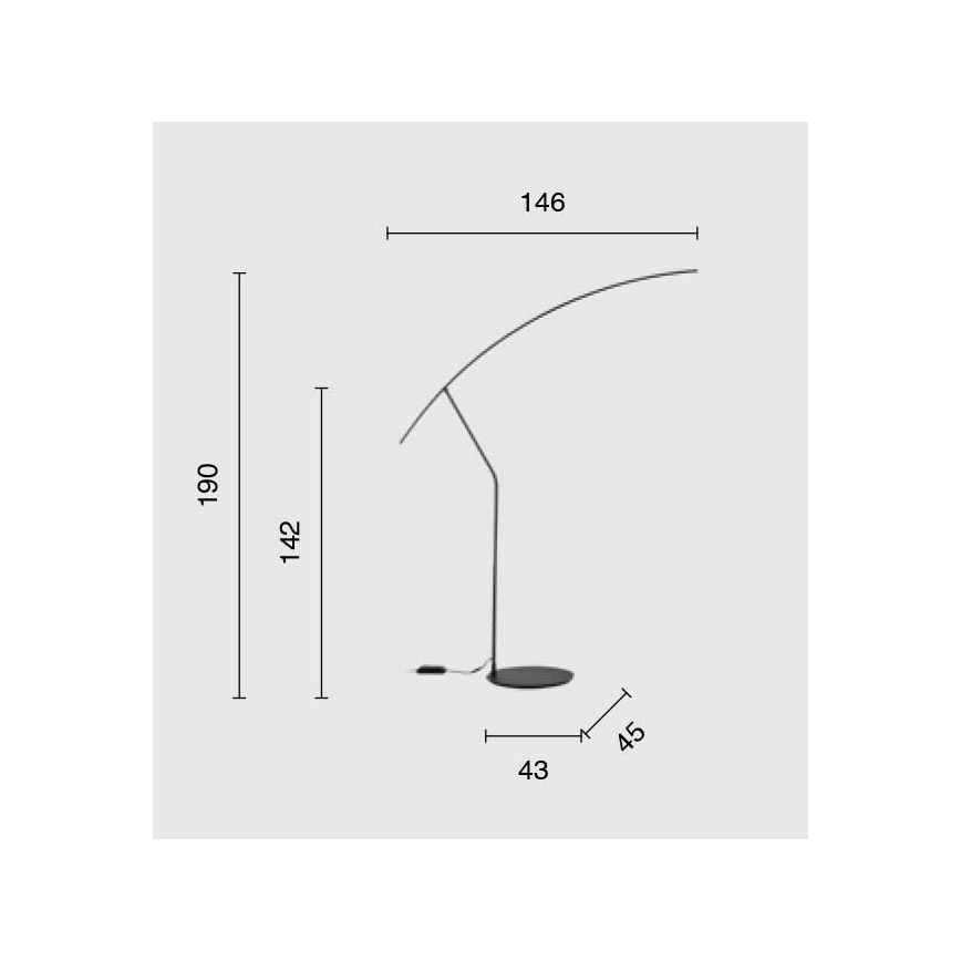Ondaluce - Dimmbar LED-golvlampa FOLAGA LED/30W/230V 190 cm svart