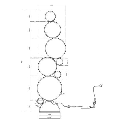 Ondaluce - dimmbar LED-golvlampa POIS LED/52W/230V silver